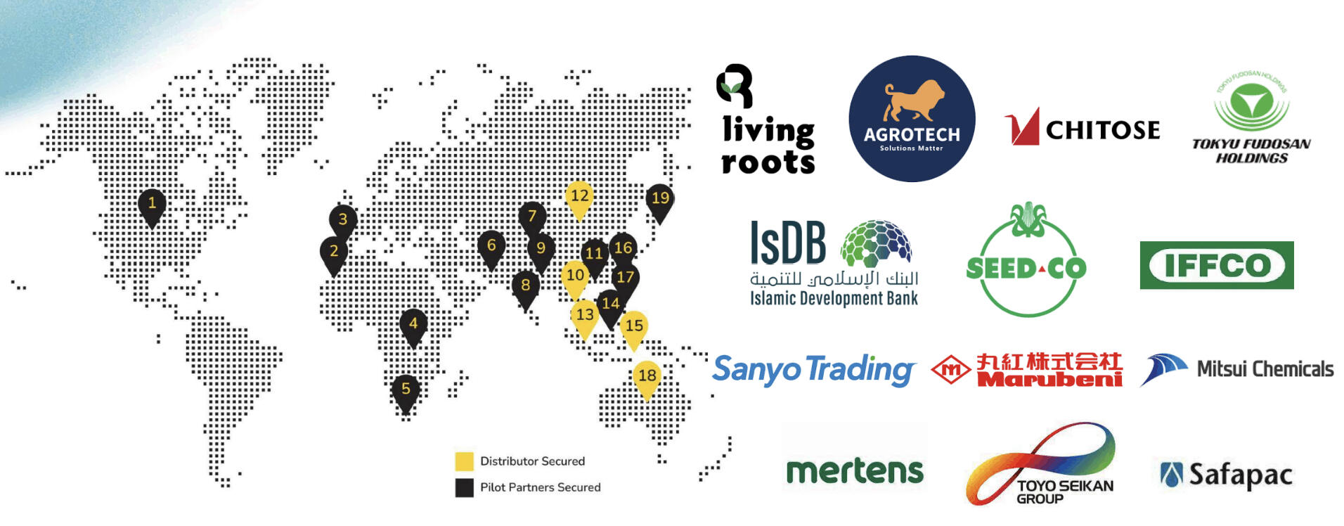 Qarbotech's Global Activity With the first mover advantage, we go to market via partnerships and scaling across 19 countries.